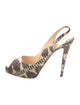 Christian Louboutin Embossed Leather Animal Print Slingback Pumps