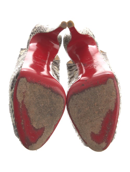 Christian Louboutin Embossed Leather Animal Print Slingback Pumps