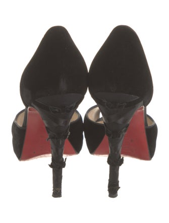Christian Louboutin Velvet Bow Accents D'Orsay Pumps