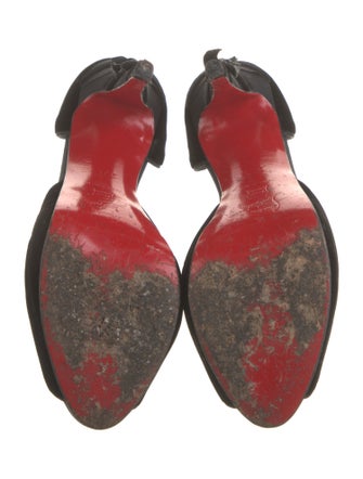 Christian Louboutin Velvet Bow Accents D'Orsay Pumps