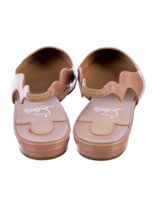 Christian Louboutin Patent Leather Scalloped Accent Slingback Flats