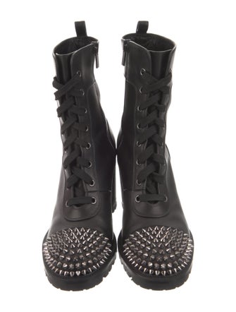 Christian Louboutin TS Croc Spike Accents Combat Boots