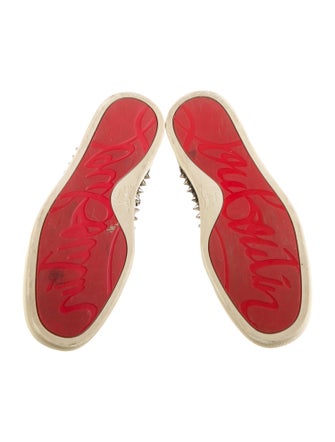 Christian Louboutin Spike Accents Leather Sneakers