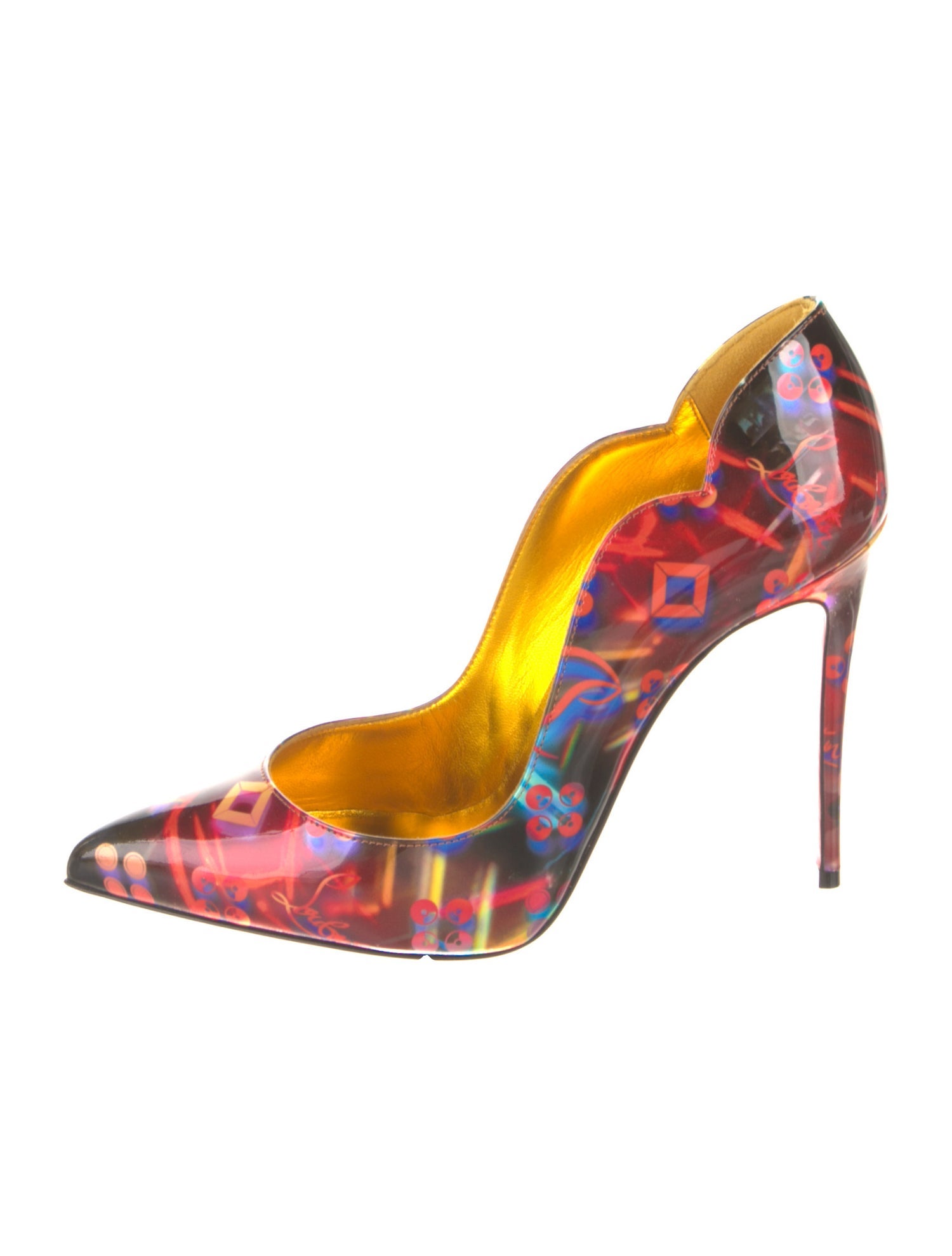 Christian Louboutin Patent Leather Printed Pumps