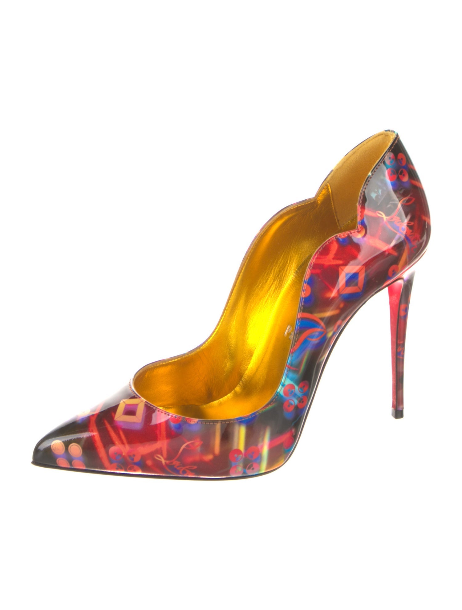 Christian Louboutin Patent Leather Printed Pumps