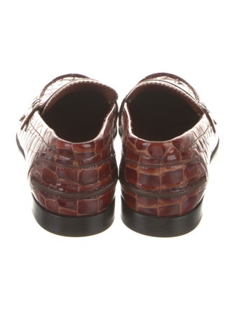 Christian Louboutin Embossed Leather Loafers