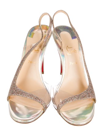 Christian Louboutin Glitter Glitter Accents Slingback Sandals
