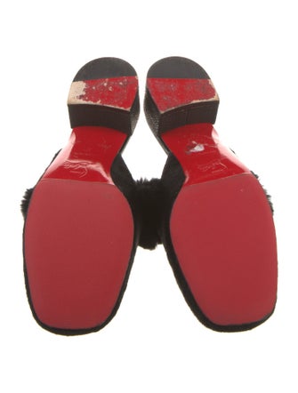 Christian Louboutin Ponyhair Fur Trim Mules