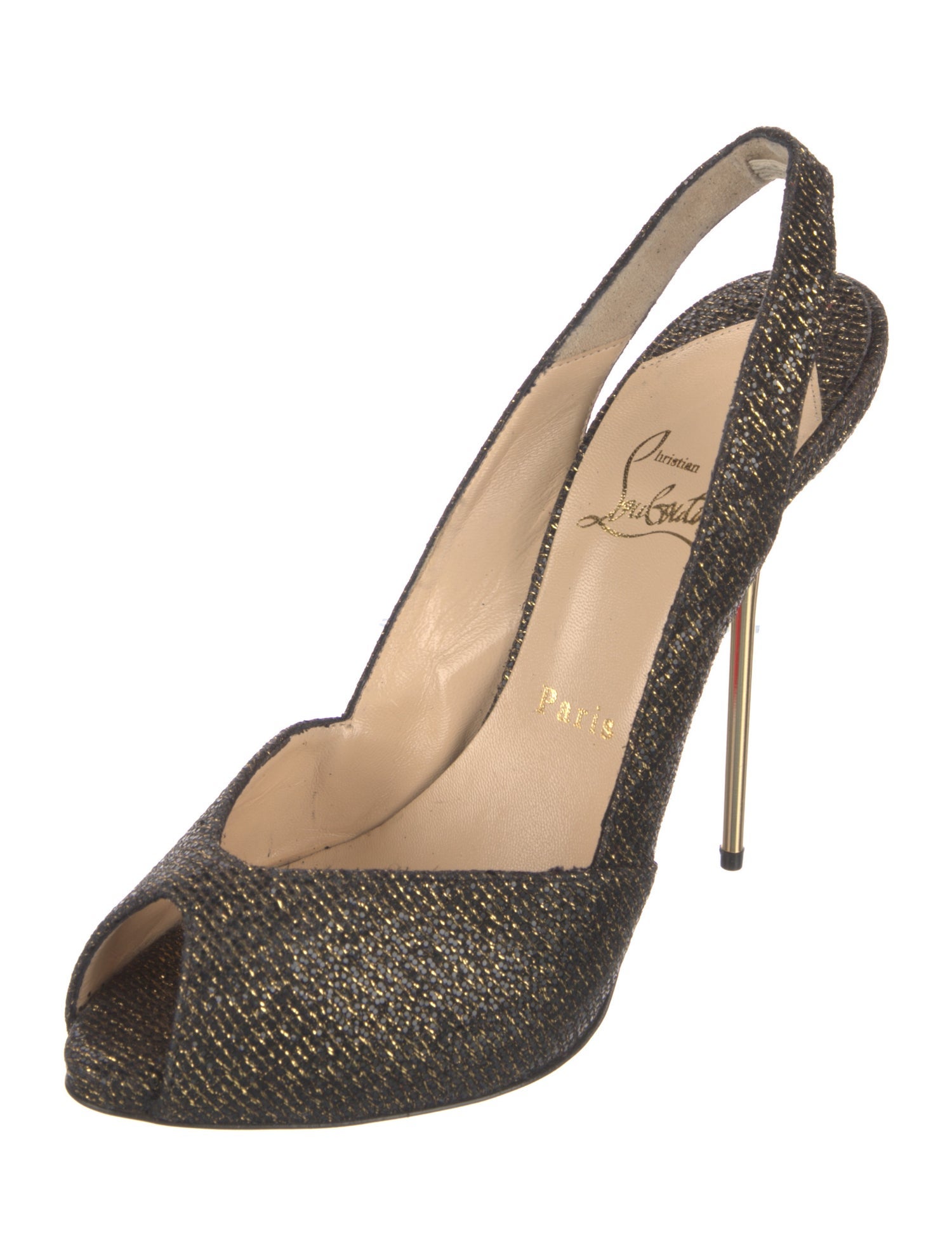 Christian Louboutin Glitter Slingback Pumps