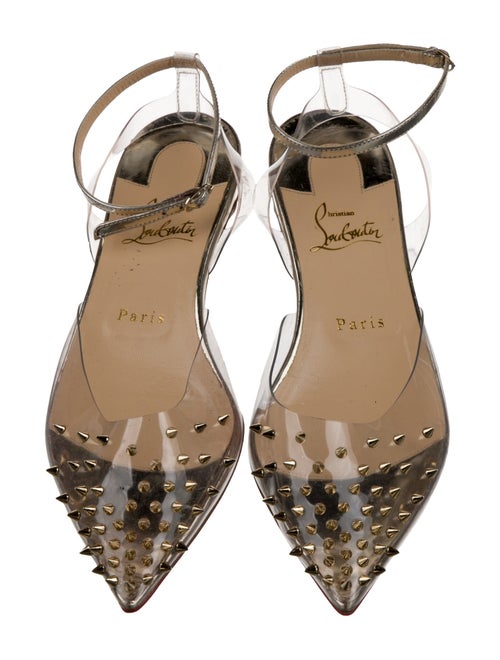Christian Louboutin PVC Studded Accents Slingback Flats