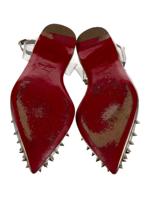 Christian Louboutin PVC Studded Accents Slingback Flats