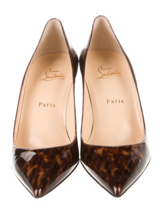 Christian Louboutin Patent Leather Animal Print Pumps
