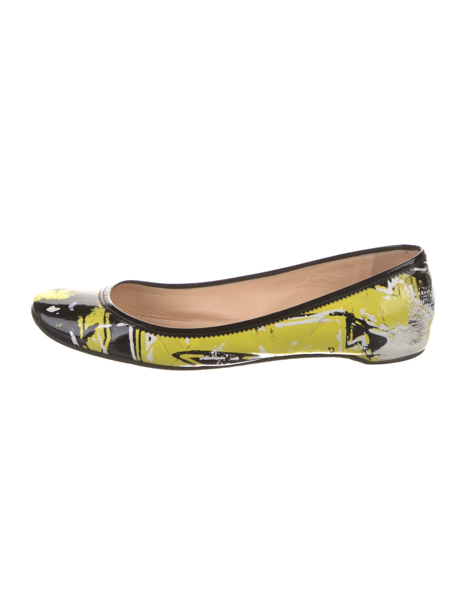 Christian Louboutin Patent Leather Printed Ballet Flats
