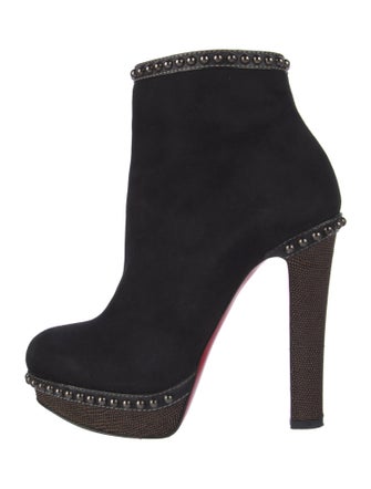 Christian Louboutin Suede Colorblock Pattern Boots