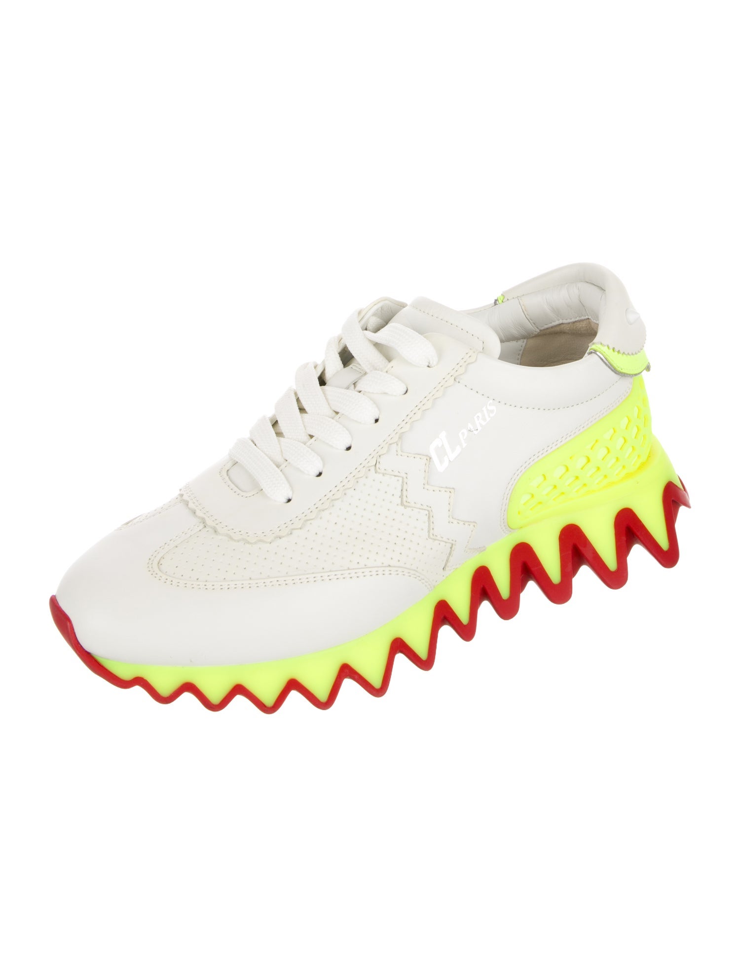 Christian Louboutin Rockstud Accents Leather Sneakers