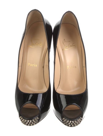 Christian Louboutin Patent Leather Studded Accents Pumps