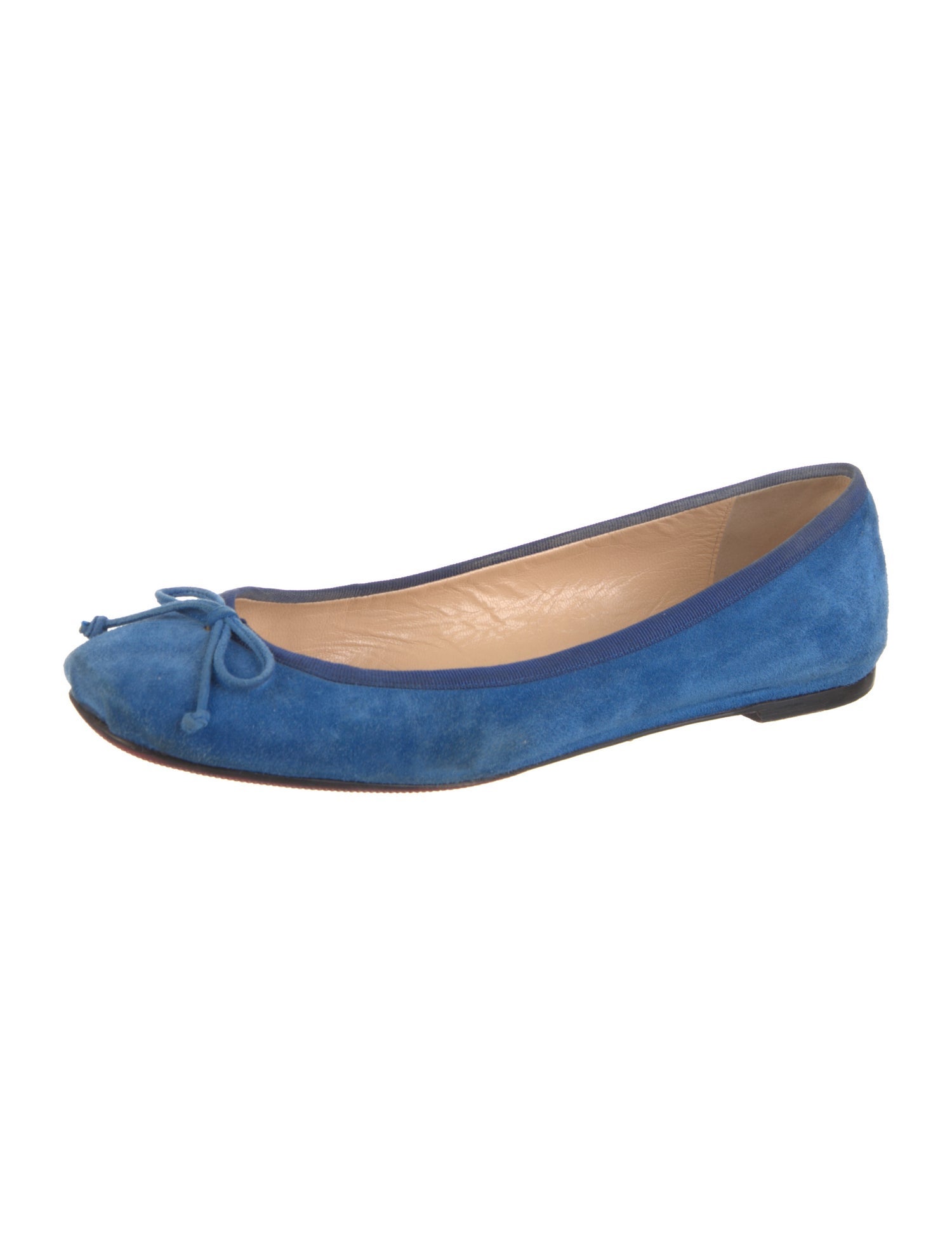 Christian Louboutin Suede Bow Accents Ballet Flats