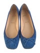 Christian Louboutin Suede Bow Accents Ballet Flats