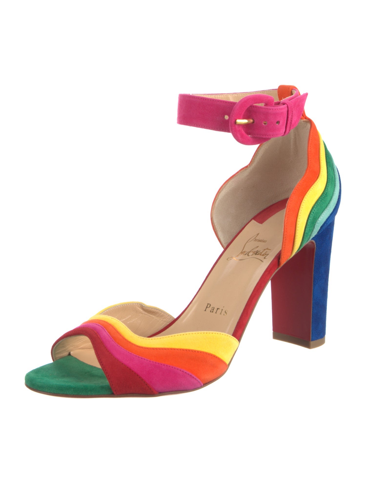 Christian Louboutin Suede Printed Sandals