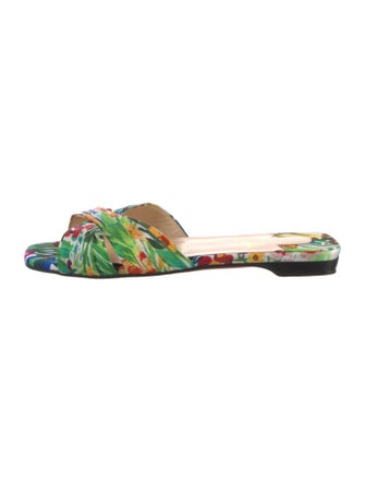 Christian Louboutin Silk Printed Slides