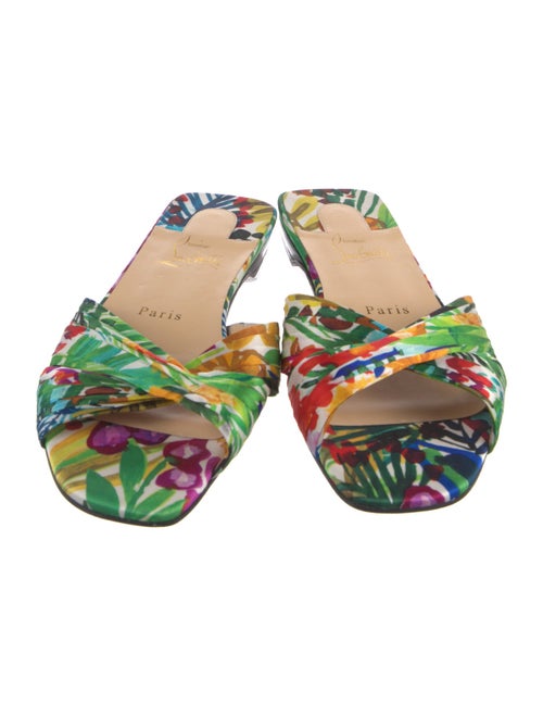 Christian Louboutin Silk Printed Slides