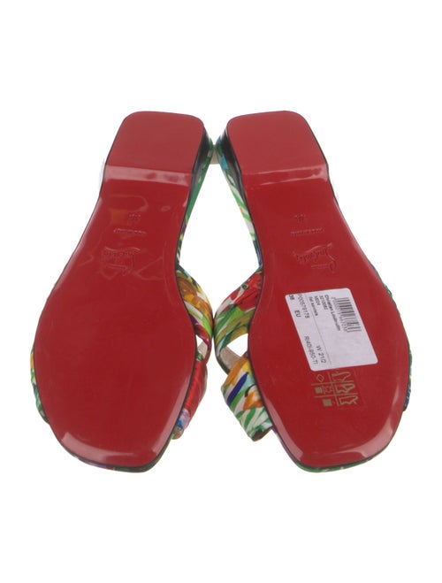 Christian Louboutin Silk Printed Slides