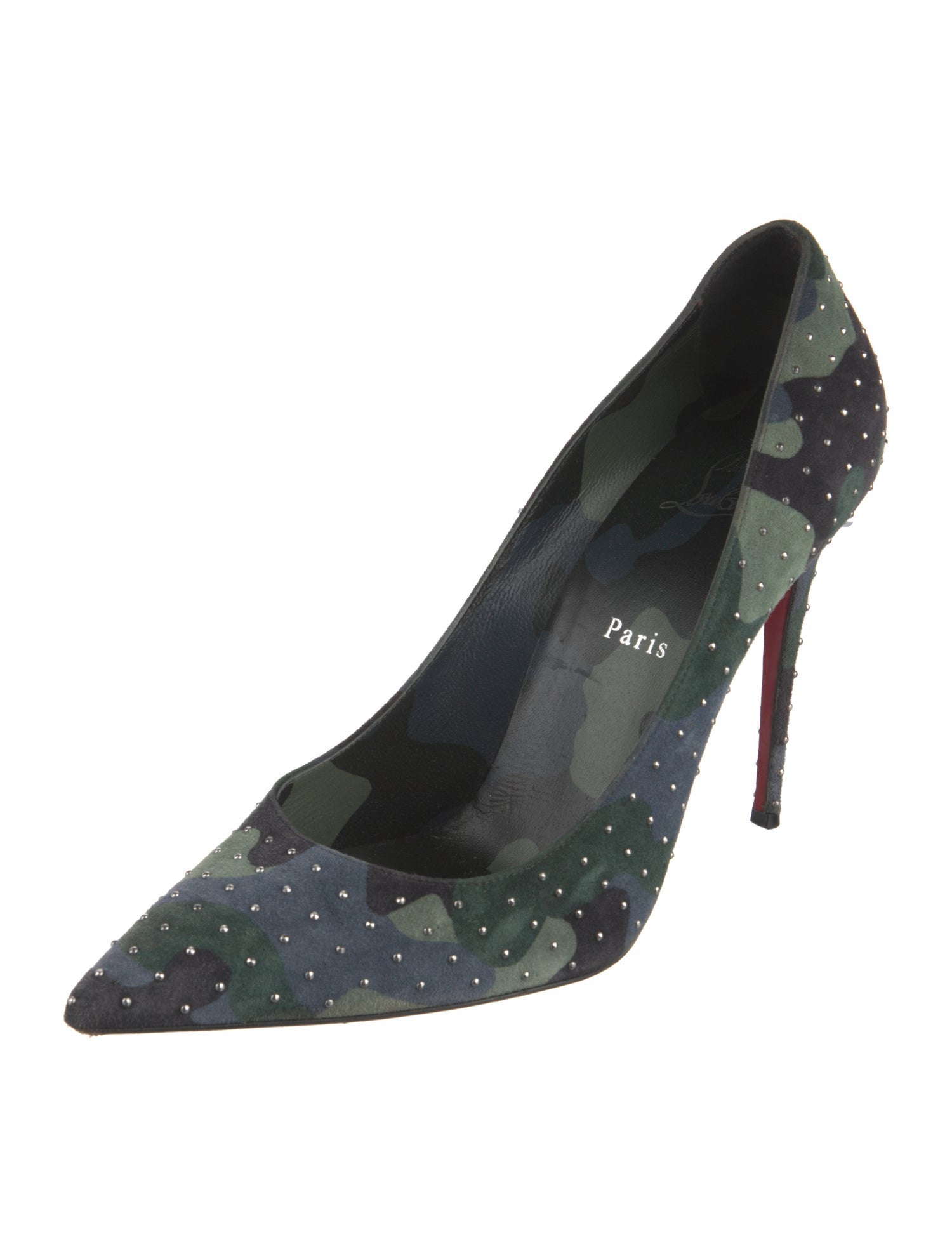 Christian Louboutin Suede Printed Pumps