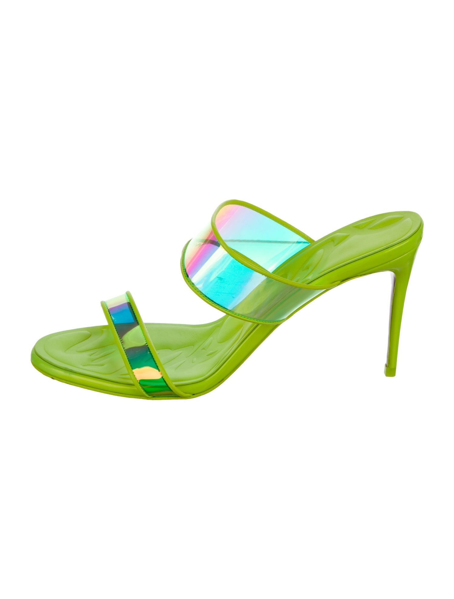 Christian Louboutin PVC Leather Trim Embellishment Slides