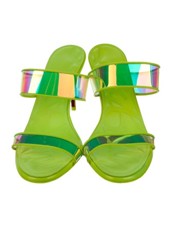 Christian Louboutin PVC Leather Trim Embellishment Slides