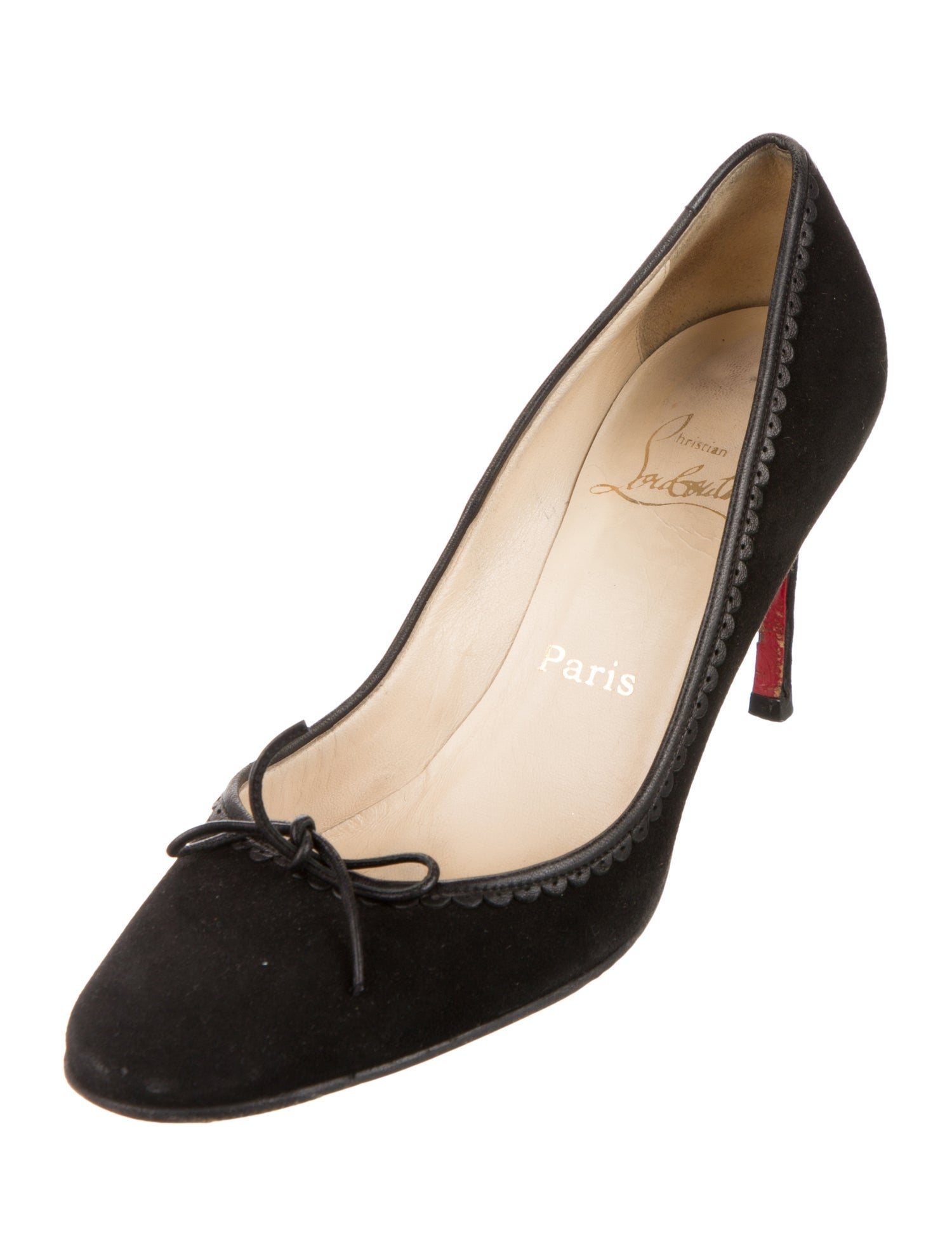Christian Louboutin Suede Bow Accents Pumps