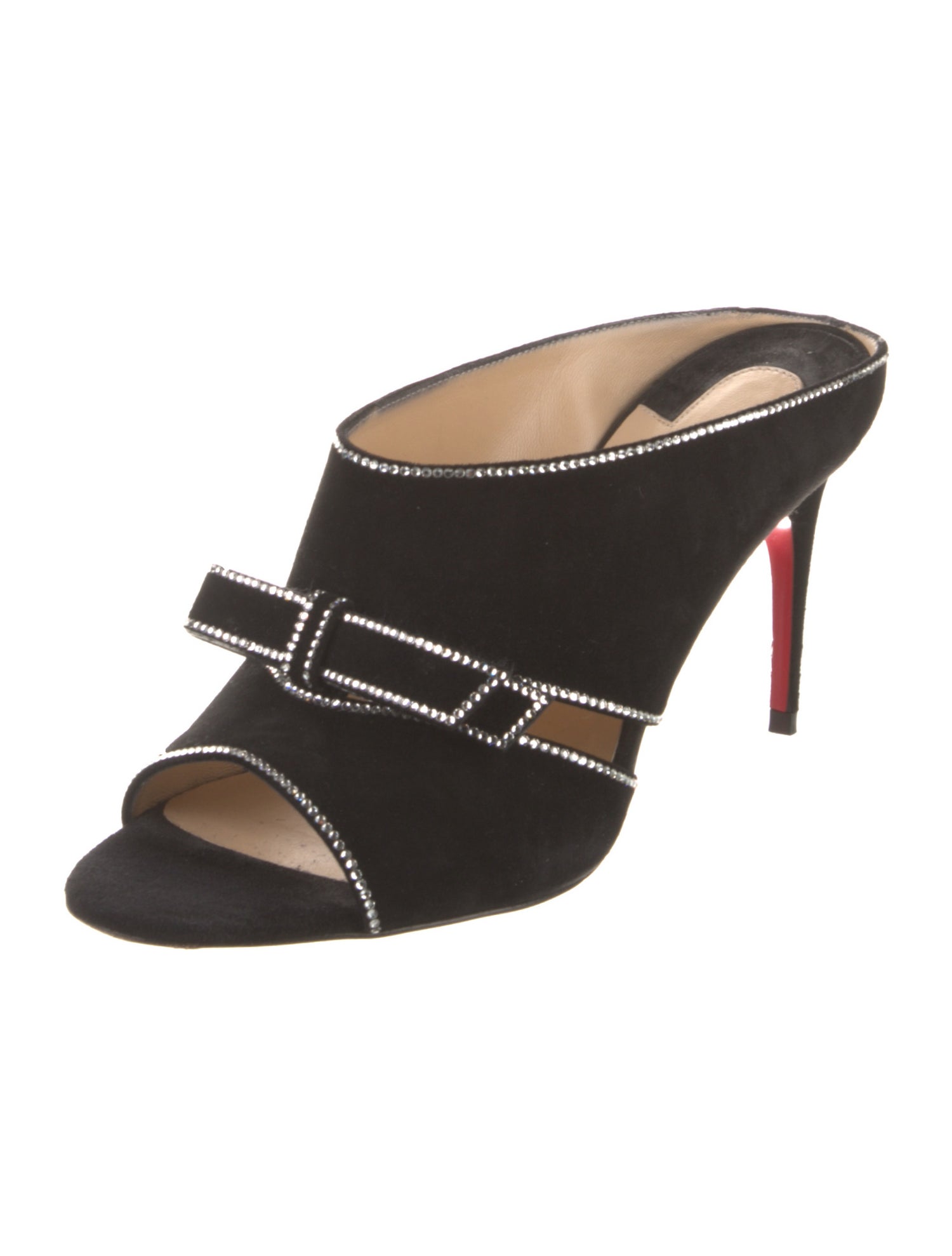 Christian Louboutin Suede Bow Accents Slides