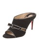 Christian Louboutin Suede Bow Accents Slides