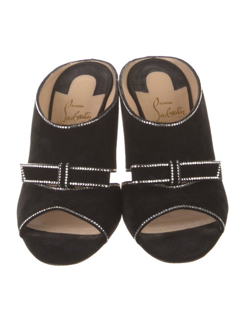 Christian Louboutin Suede Bow Accents Slides