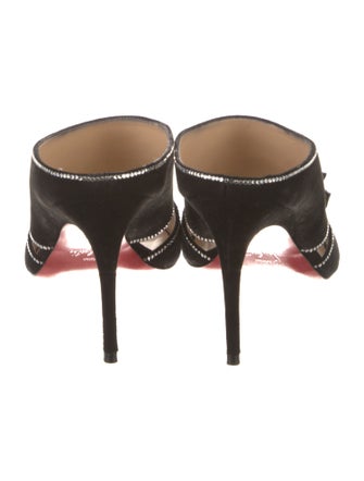 Christian Louboutin Suede Bow Accents Slides