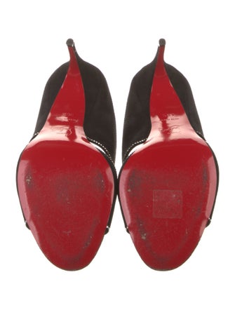 Christian Louboutin Suede Bow Accents Slides