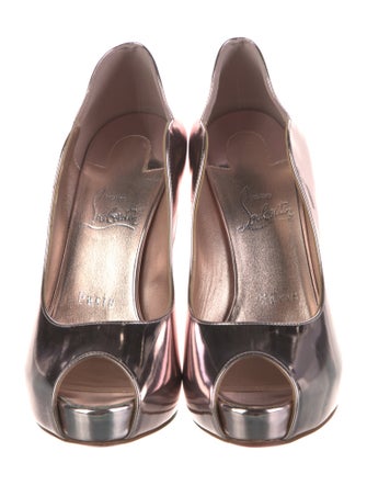 Christian Louboutin Patent Leather Studded Accents T-Strap Pumps