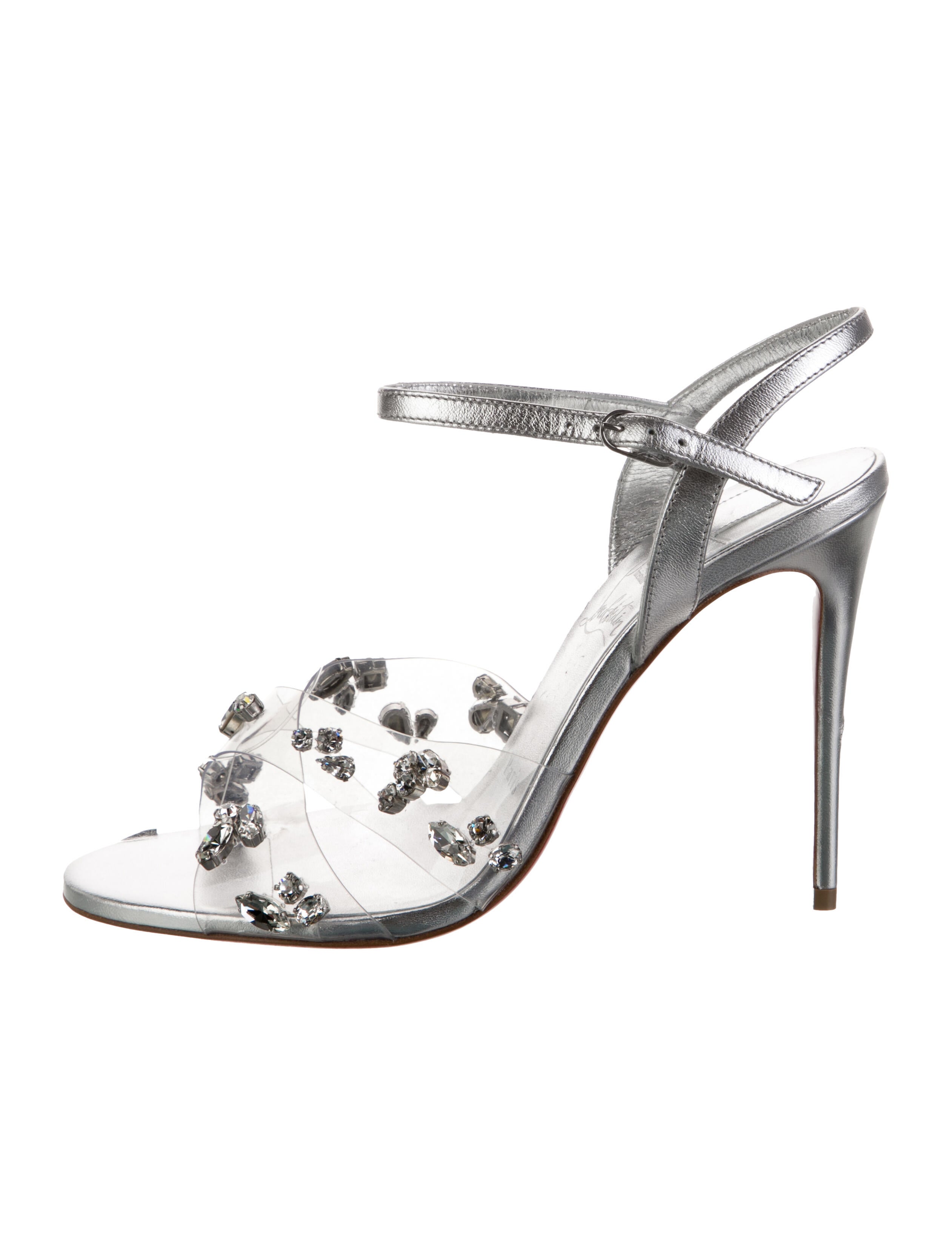 Christian Louboutin PVC Crystal Embellishments Sandals