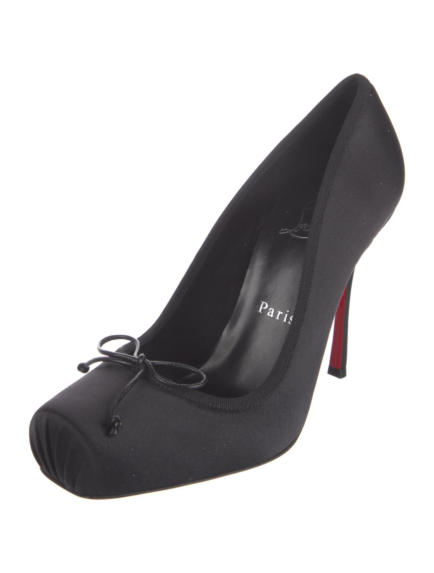 Christian Louboutin Satin Bow Accents Pumps