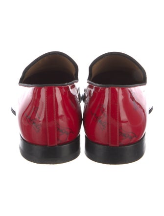 Christian Louboutin Patent Leather Printed Loafers