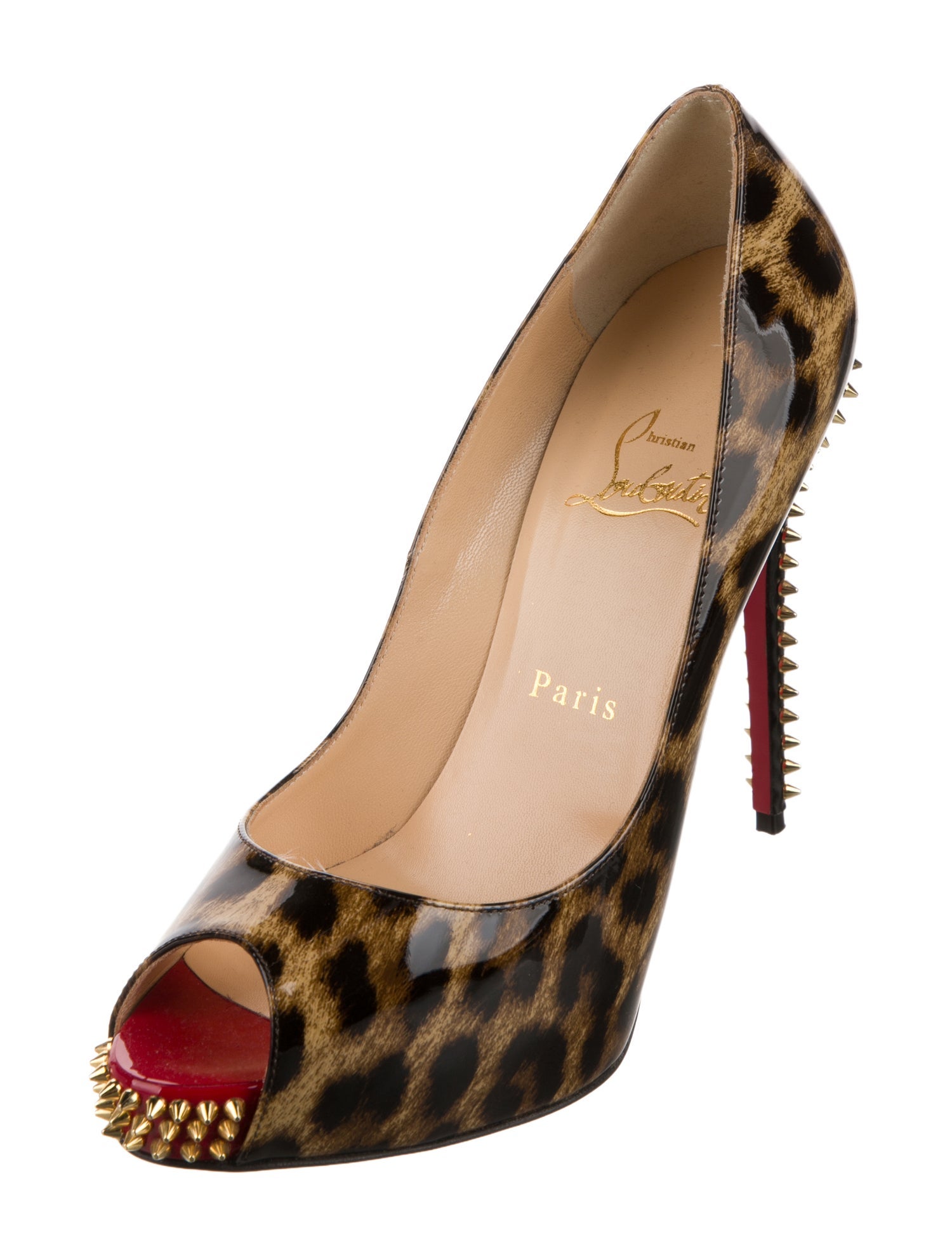 Christian Louboutin Patent Leather Animal Print Pumps