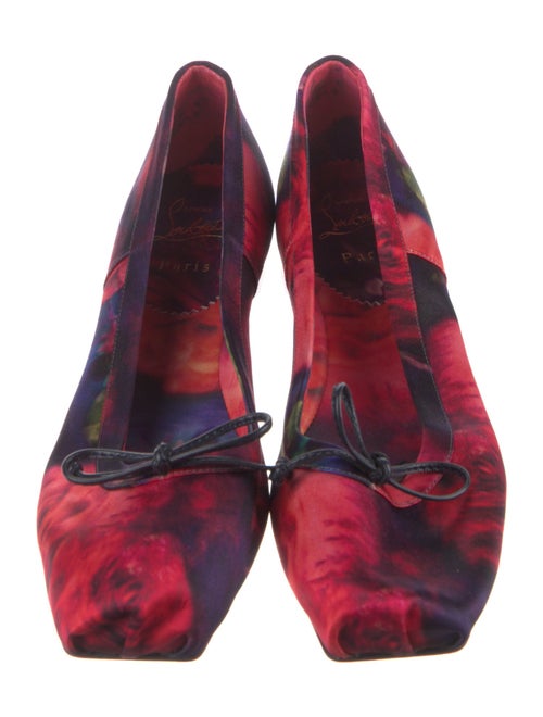 Christian Louboutin Satin Floral Print Ballet Flats