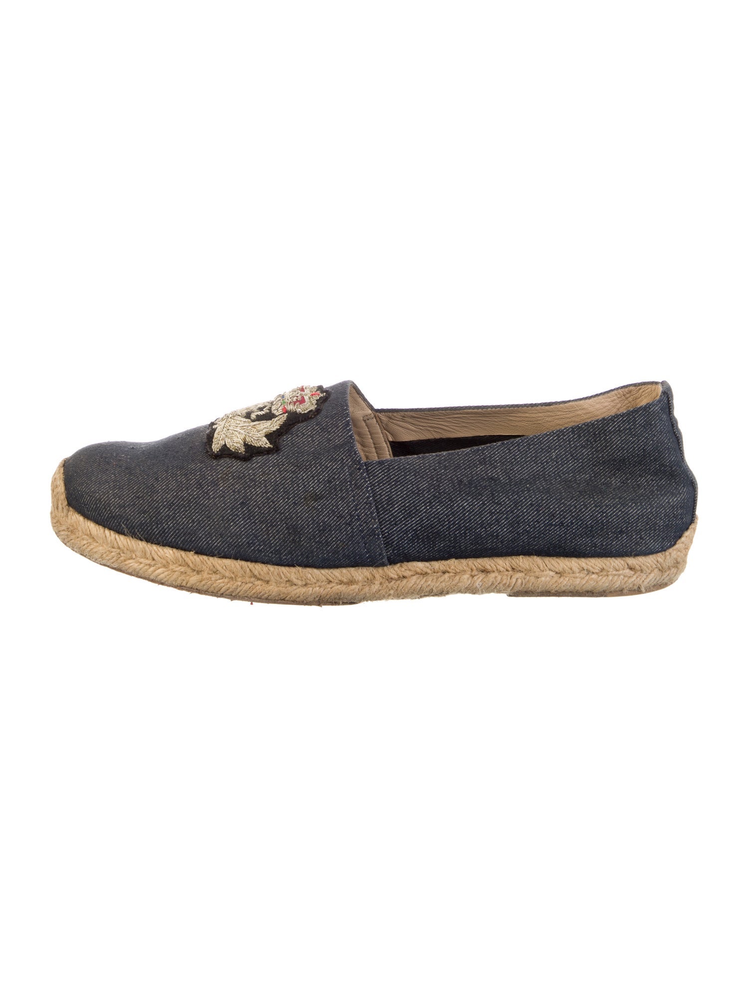 Christian Louboutin Denim Embroidered Accent Espadrilles