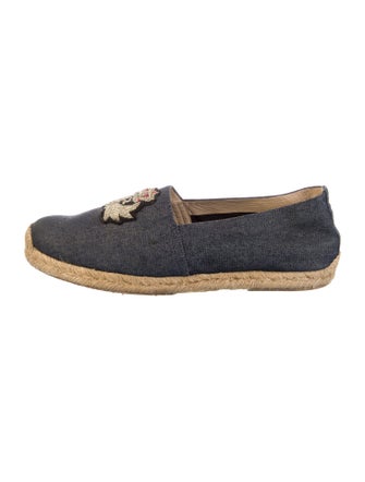 Christian Louboutin Denim Embroidered Accent Espadrilles