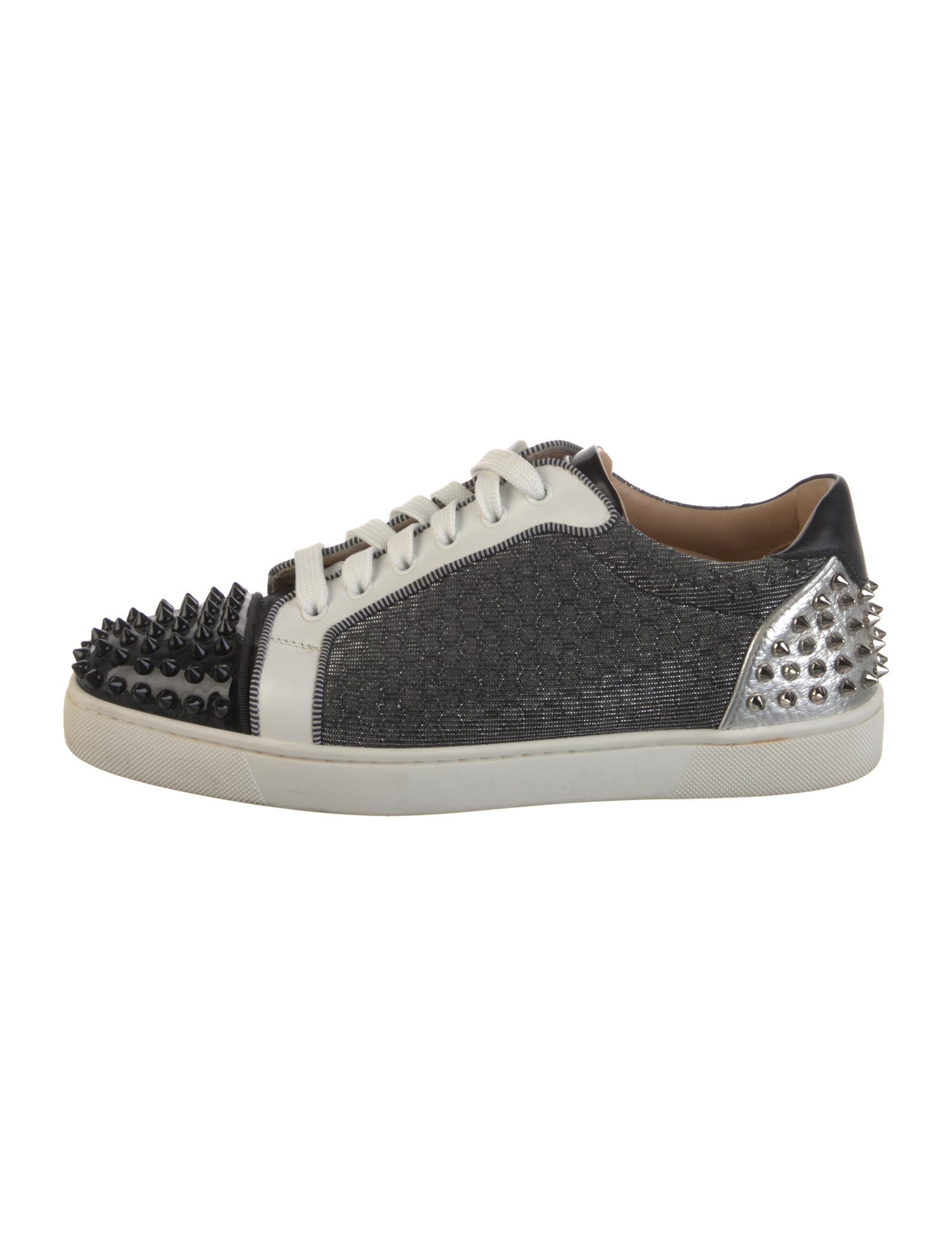 Christian Louboutin Spike Accents Printed Sneakers