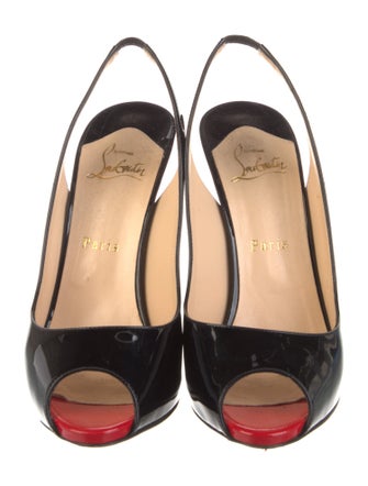 Christian Louboutin Patent Leather Slingback Pumps