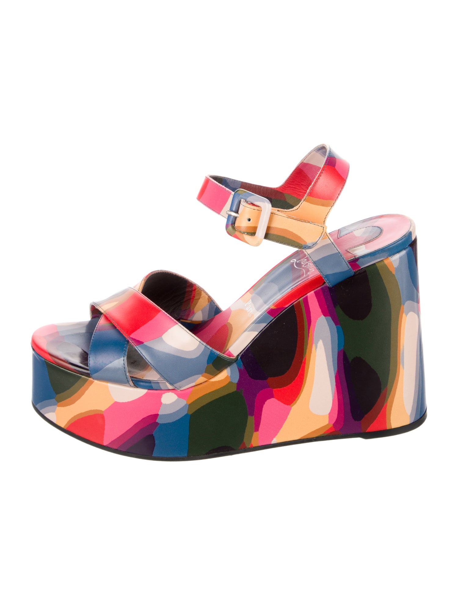 Christian Louboutin Leather Printed Sandals