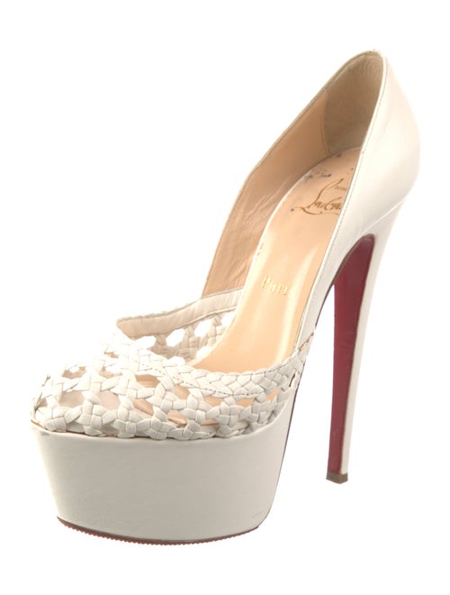 Christian Louboutin Leather Lasercut Accents Pumps