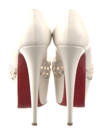 Christian Louboutin Leather Lasercut Accents Pumps