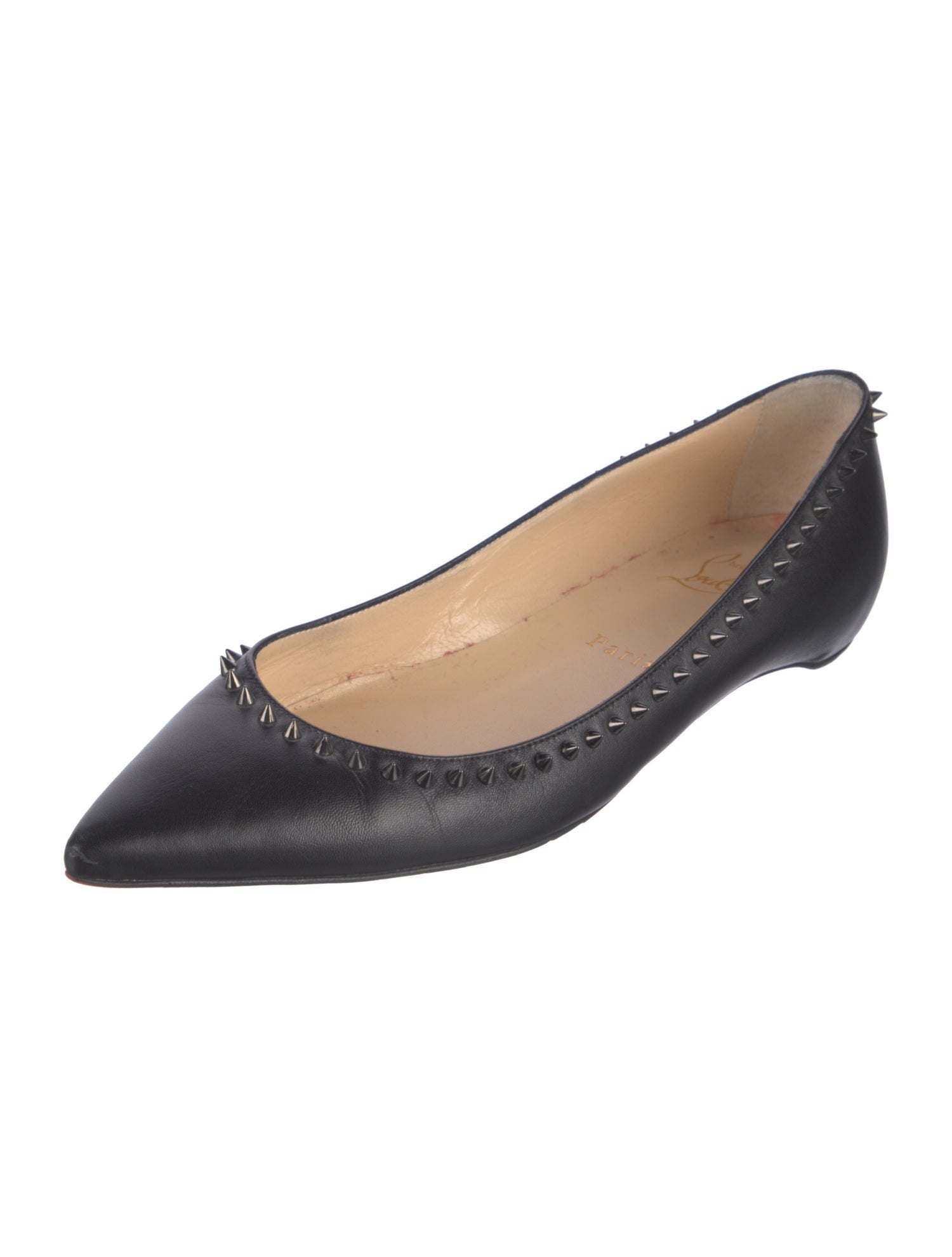 Christian Louboutin Spike Accents Leather Ballet Flats
