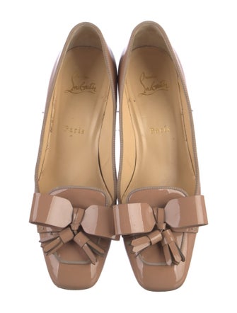 Christian Louboutin Patent Leather Bow Accents Pumps
